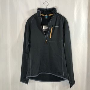 Eddie Bauer High Route Grid Pullover Jacket Women's Small 1/4 Zip Collar LS Gray
